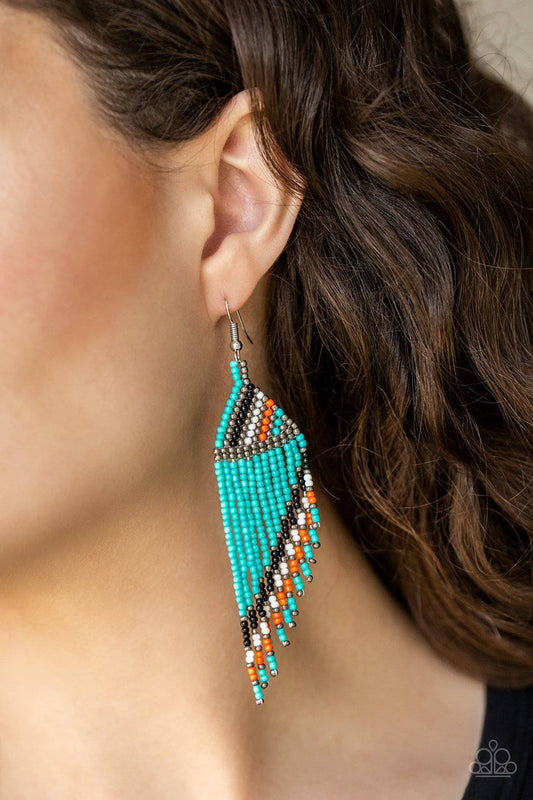 Bodaciously Bohemian - Blue Seed Bead Earrings - Paparazzi Accessories - GlaMarous Titi Jewels
