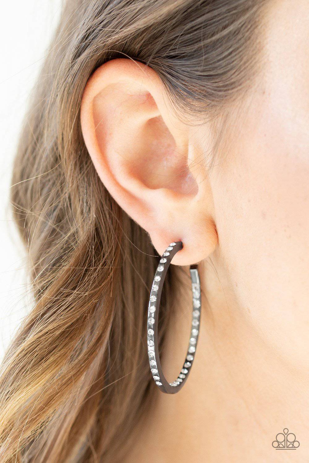Comin Into Money - Black Rhinestone Earrings - Paparazzi Accessories - GlaMarous Titi Jewels
