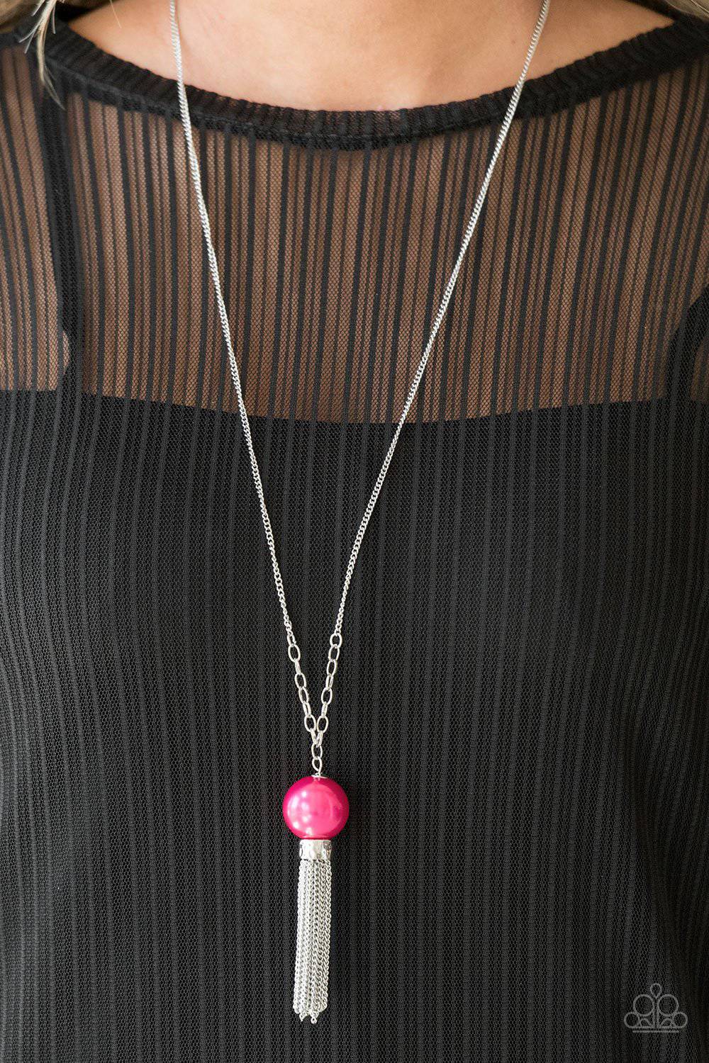 Belle of the BALLROOM - Pink Granita Pearly Necklace - Paparazzi Accessories - GlaMarous Titi Jewels