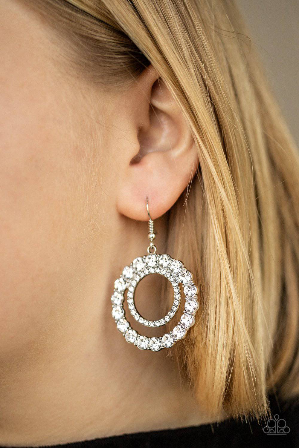 Paparazzi Spotlight Shout Out White Earrings - GlaMarous Titi Jewels