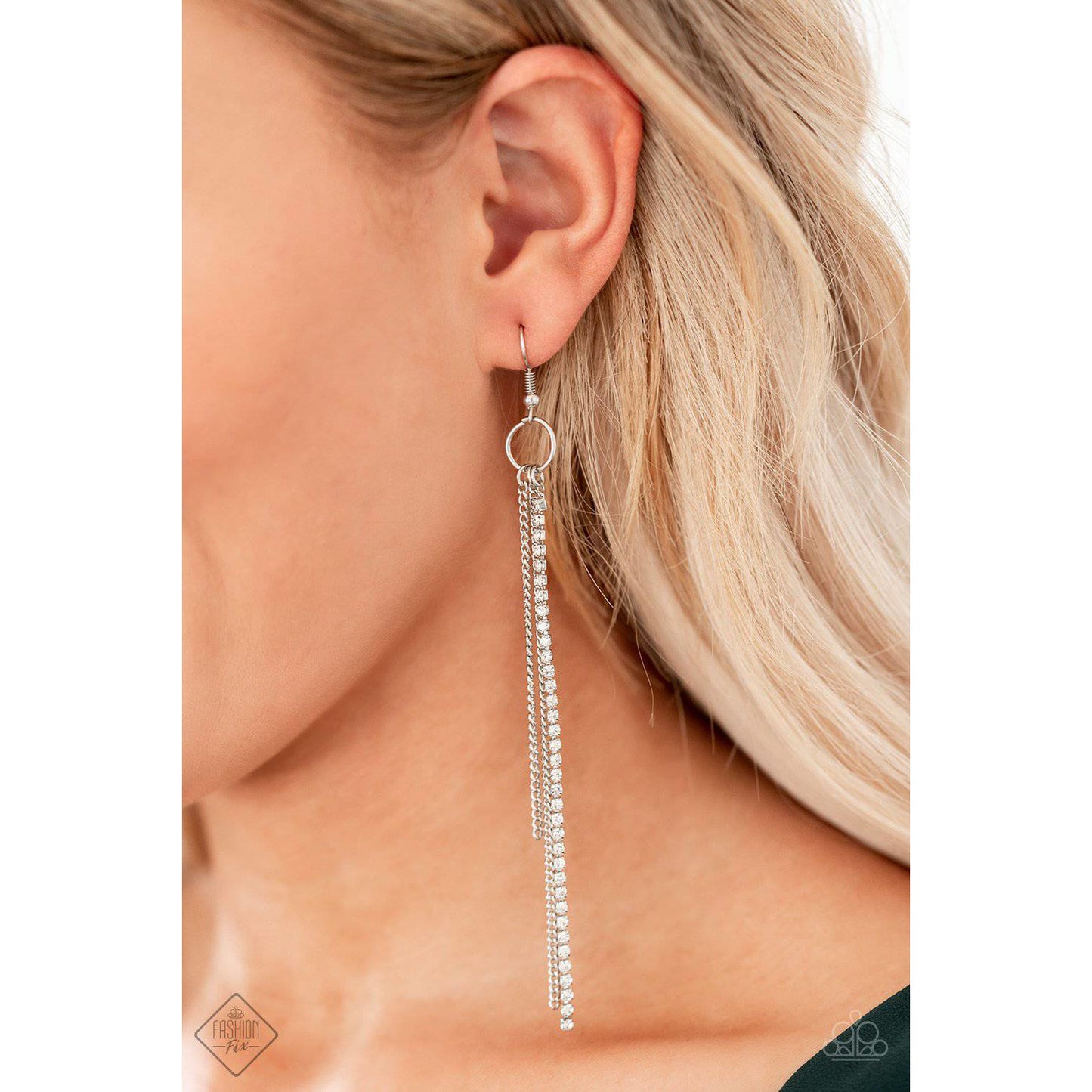7 Days a SLEEK - White Rhinestone Earrings - Paparazzi Accessories - GlaMarous Titi Jewels