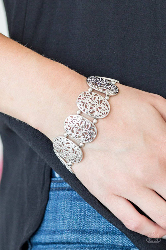 Everyday Elegance - Silver Vine-Like Filigree Bracelet - Paparazzi - GlaMarous Titi Jewels
