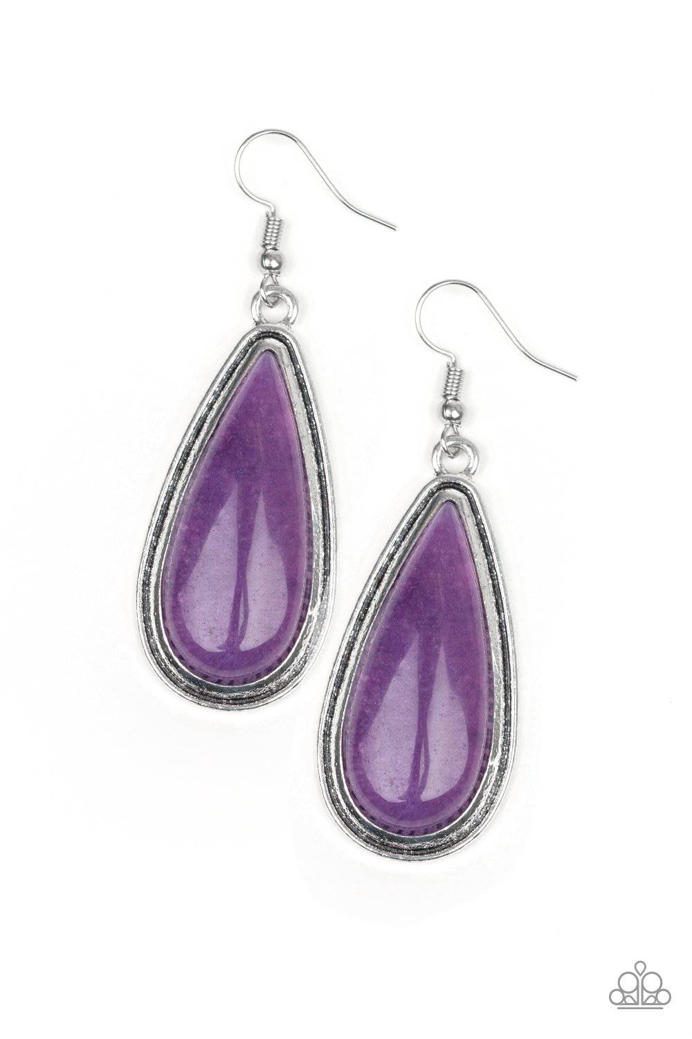 Oasis Sheen - Purple Earrings - Paparazzi Accessories - GlaMarous Titi Jewels