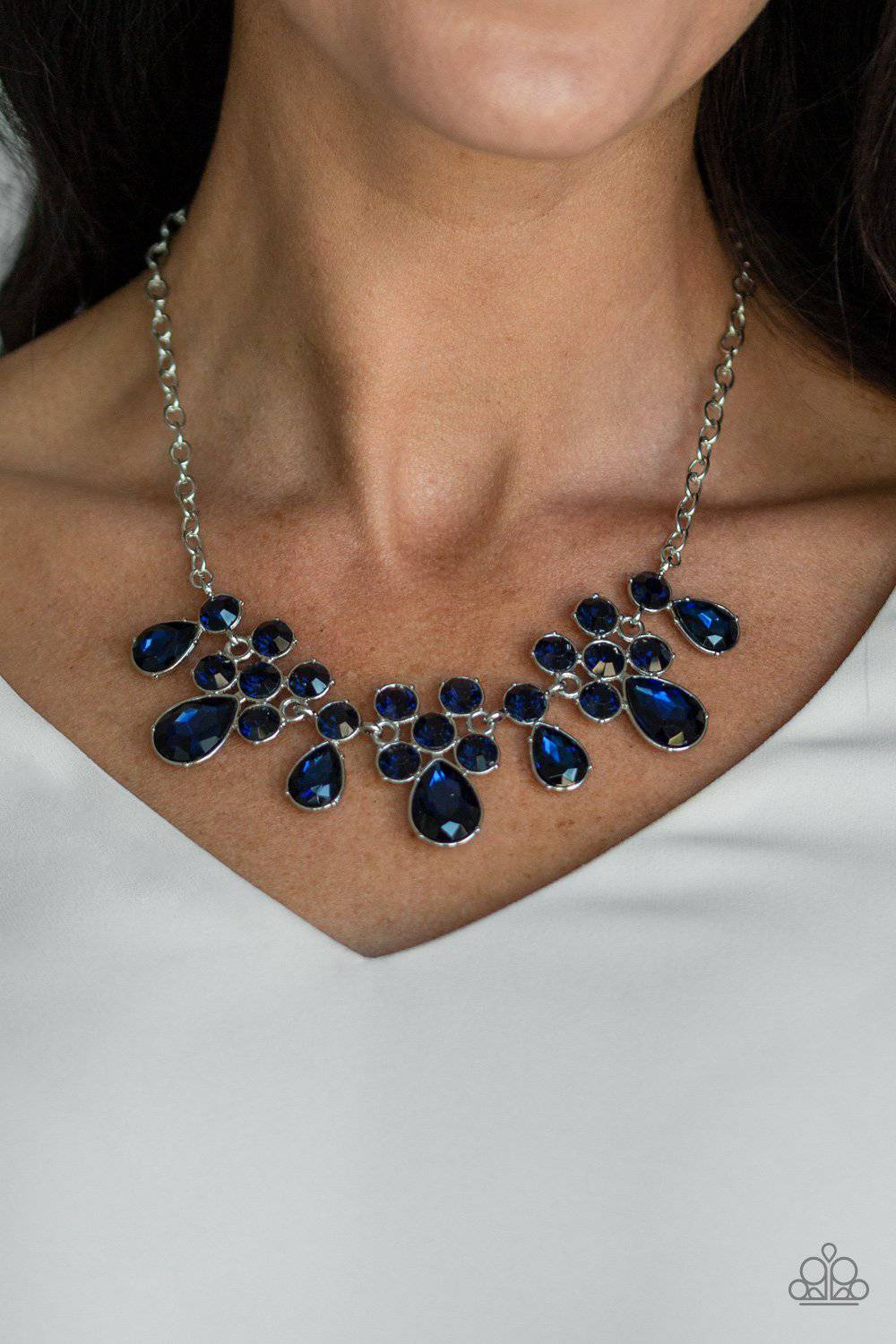 Debutante Drama - Blue Rhinestone Necklace - Paparazzi Accessories - GlaMarous Titi Jewels