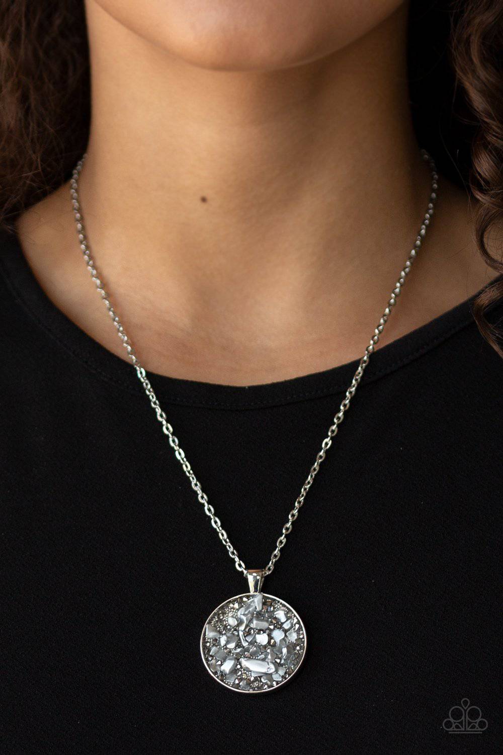 GLAM Crush Monday - Silver Metallic Rhinestone Necklace - Paparazzi Accessories - GlaMarous Titi Jewels