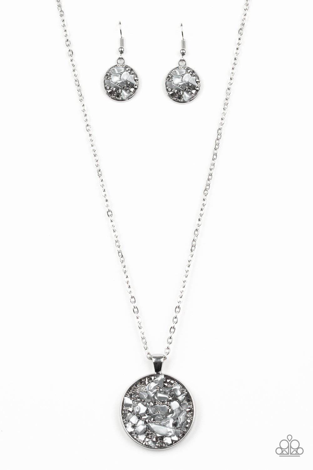 GLAM Crush Monday - Silver Metallic Rhinestone Necklace - Paparazzi Accessories - GlaMarous Titi Jewels