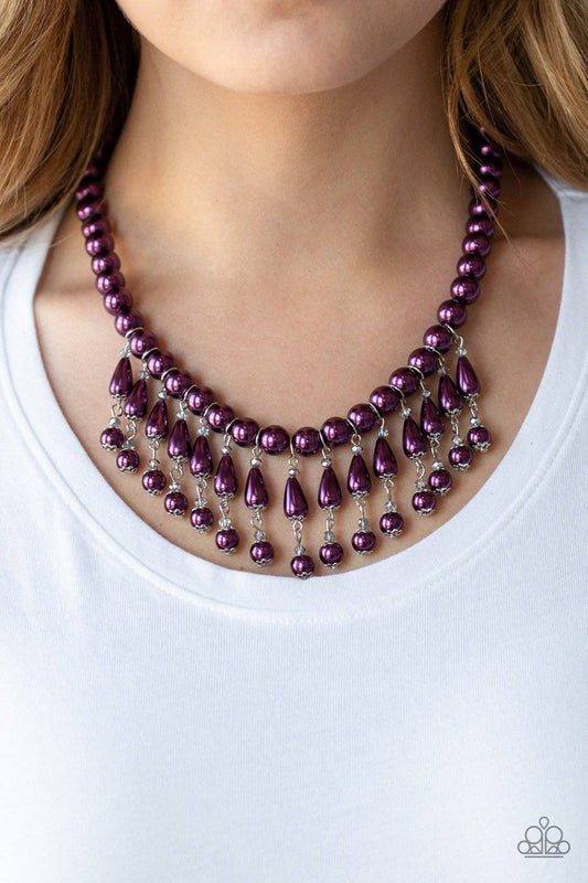 Miss Majestic - Purple Teardrop Bead Necklace - Paparazzi Accessories - GlaMarous Titi Jewels