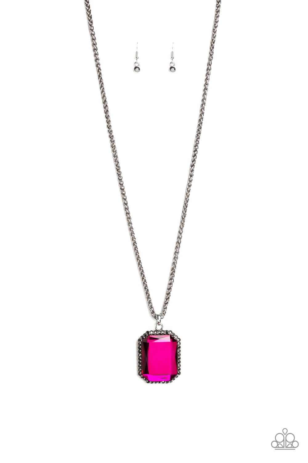 Let Your HEIR Down - Pink Rhinestone Necklace - Paparazzi Accessories - GlaMarous Titi Jewels