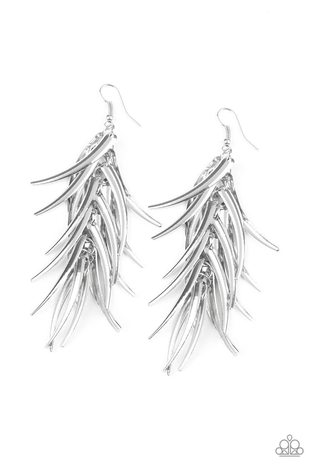 Tasseled Talons - Silver Earrings - Paparazzi Accessories - GlaMarous Titi Jewels