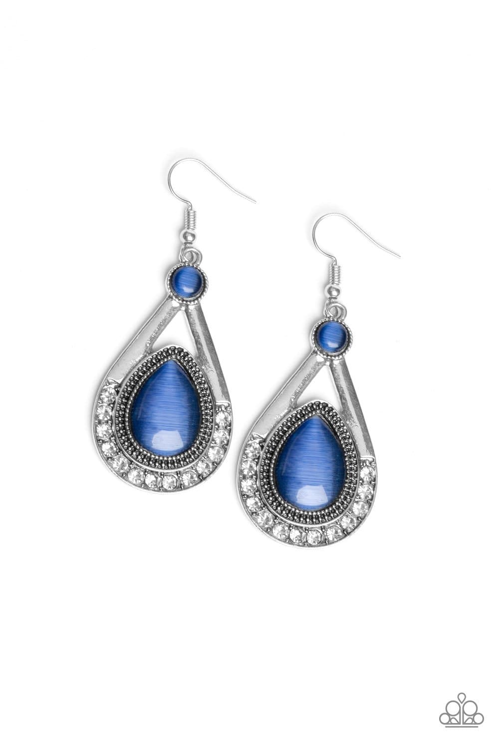 Pro Glow - Blue Cat's Eye Earrings - Paparazzi Accessories - GlaMarous Titi Jewels