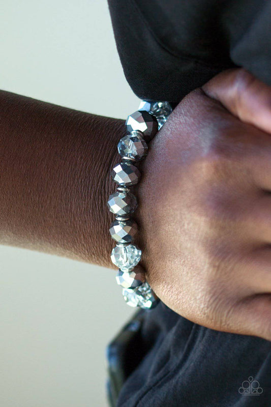 Beautifully Bewitching - Silver Stretchy Bracelet - Paparazzi Accessories - GlaMarous Titi Jewels