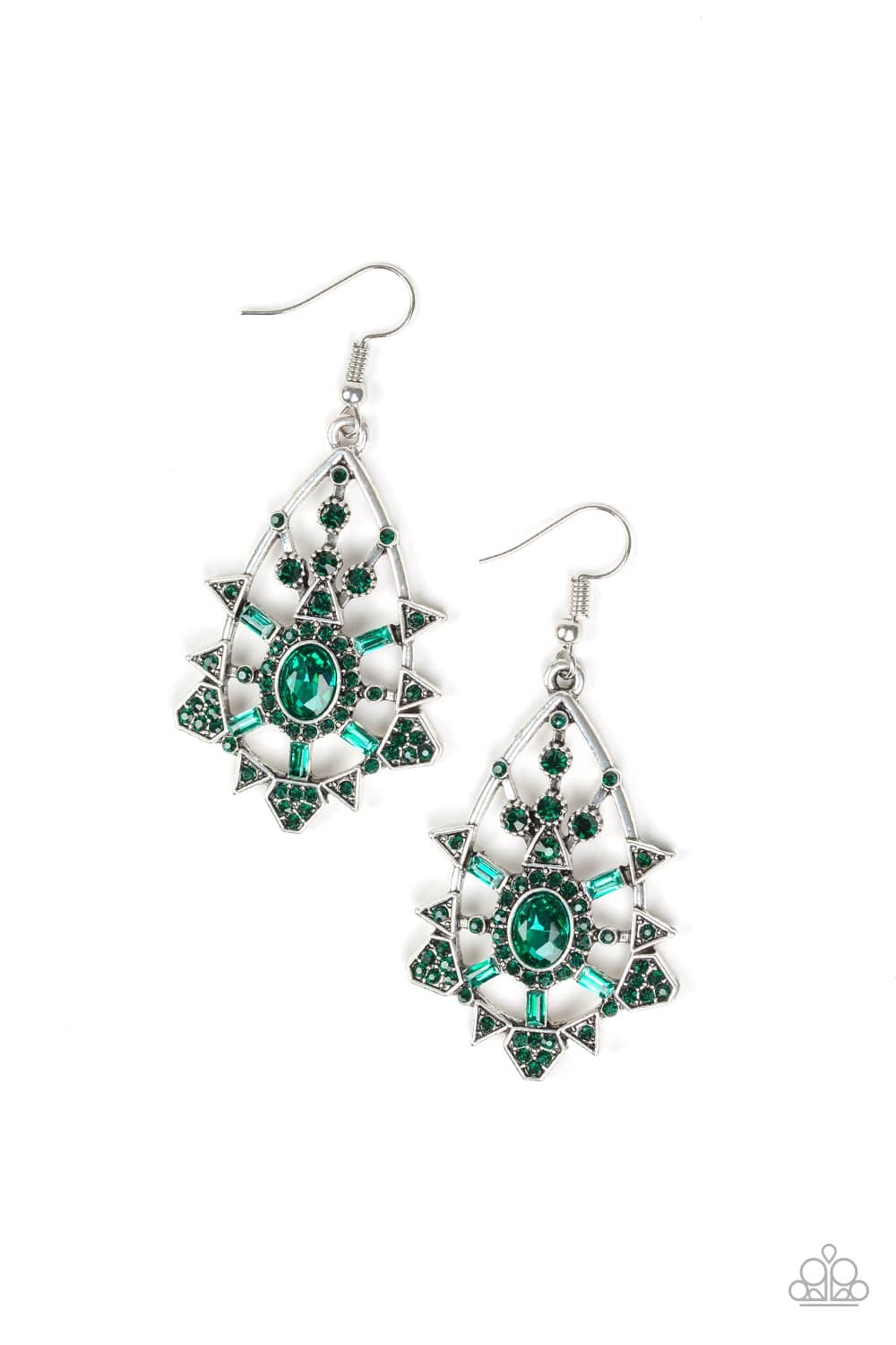 Gatsby Glimmer Green Earrings - Paparazzi Accessories - GlaMarous Titi Jewels