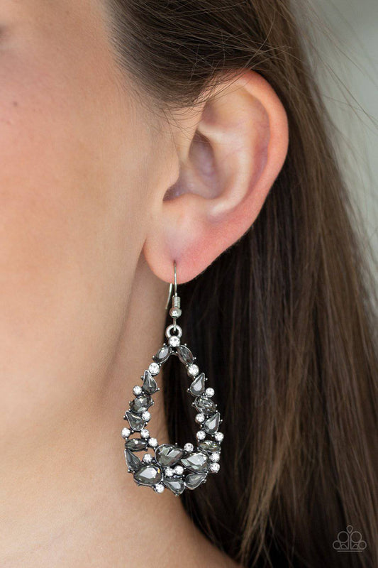 To BEDAZZLE, or Not To BEDAZZLE - Silver Rhinestone Earrings - Paparazzi Accessories - GlaMarous Titi Jewels