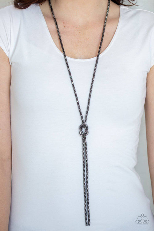 Born Ready - Black Gunmetal Necklace - Paparazzi Accessories - GlaMarous Titi Jewels