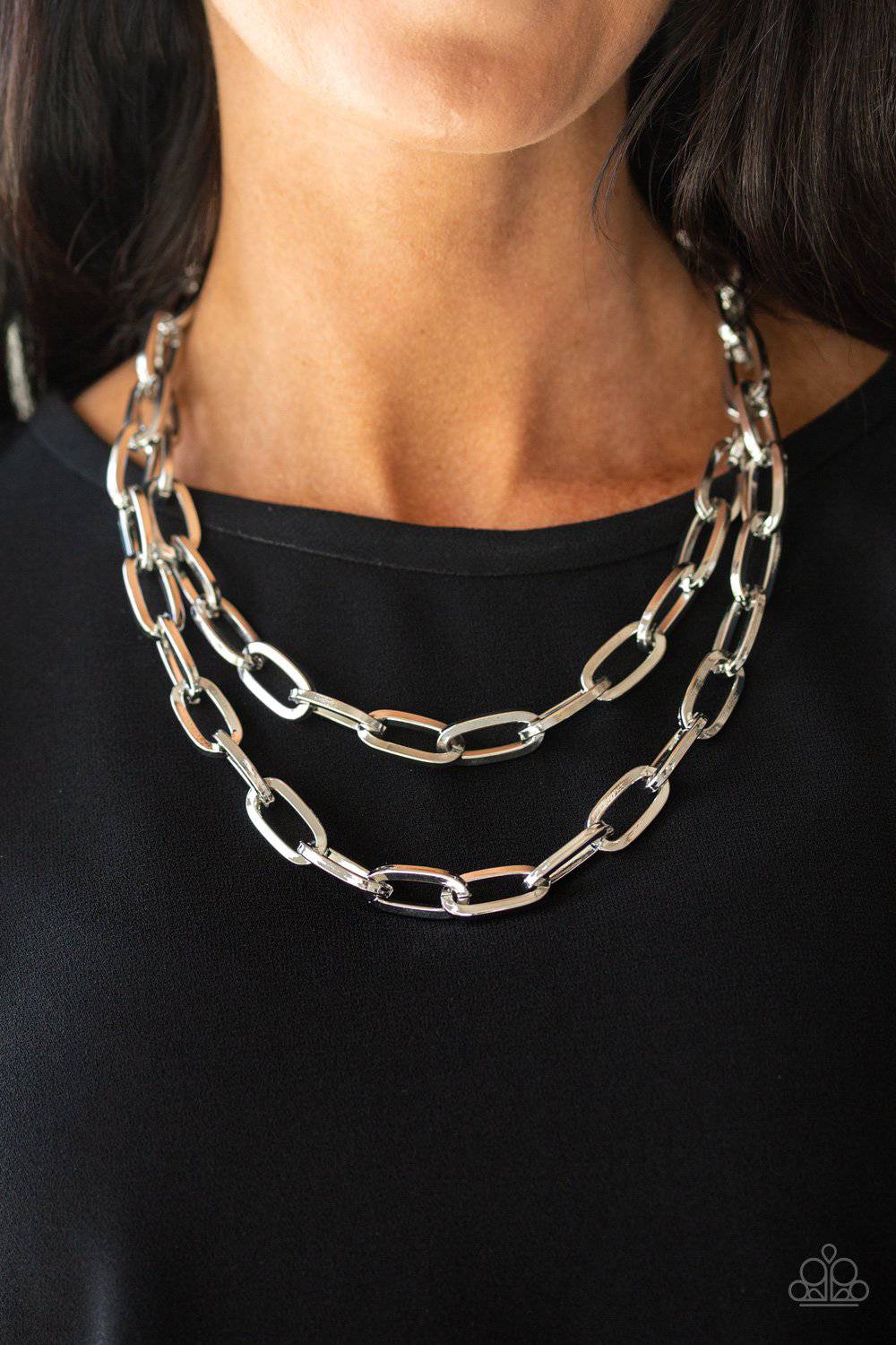 Make A CHAINge - Silver Chain Link Necklace - Paparazzi Accessories - GlaMarous Titi Jewels