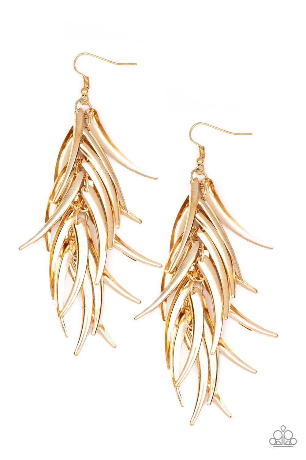 Tasseled Talons -  Gold Earrings - Paparazzi Accessories - GlaMarous Titi Jewels