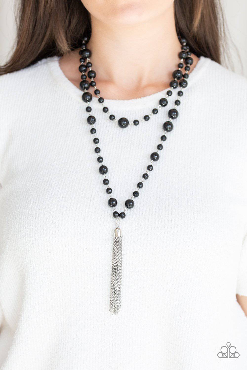 Social Hour - Black Bead & Tassel Necklace - Paparazzi Accessories - GlaMarous Titi Jewels