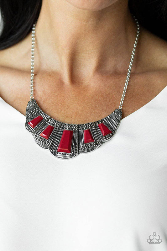 Lion Den - Red Necklace - Paparazzi Accessories - GlaMarous Titi Jewels