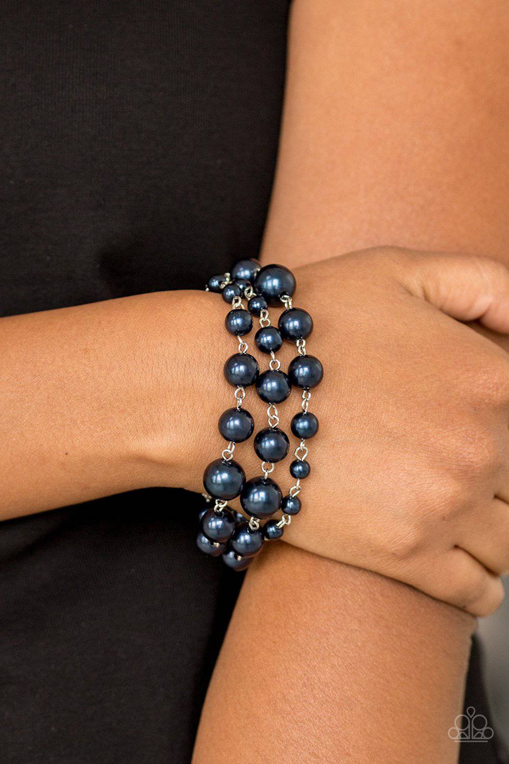Until The End Of TIMELESS - Blue Pearl Bracelet - Paparazzi Accessories - GlaMarous Titi Jewels