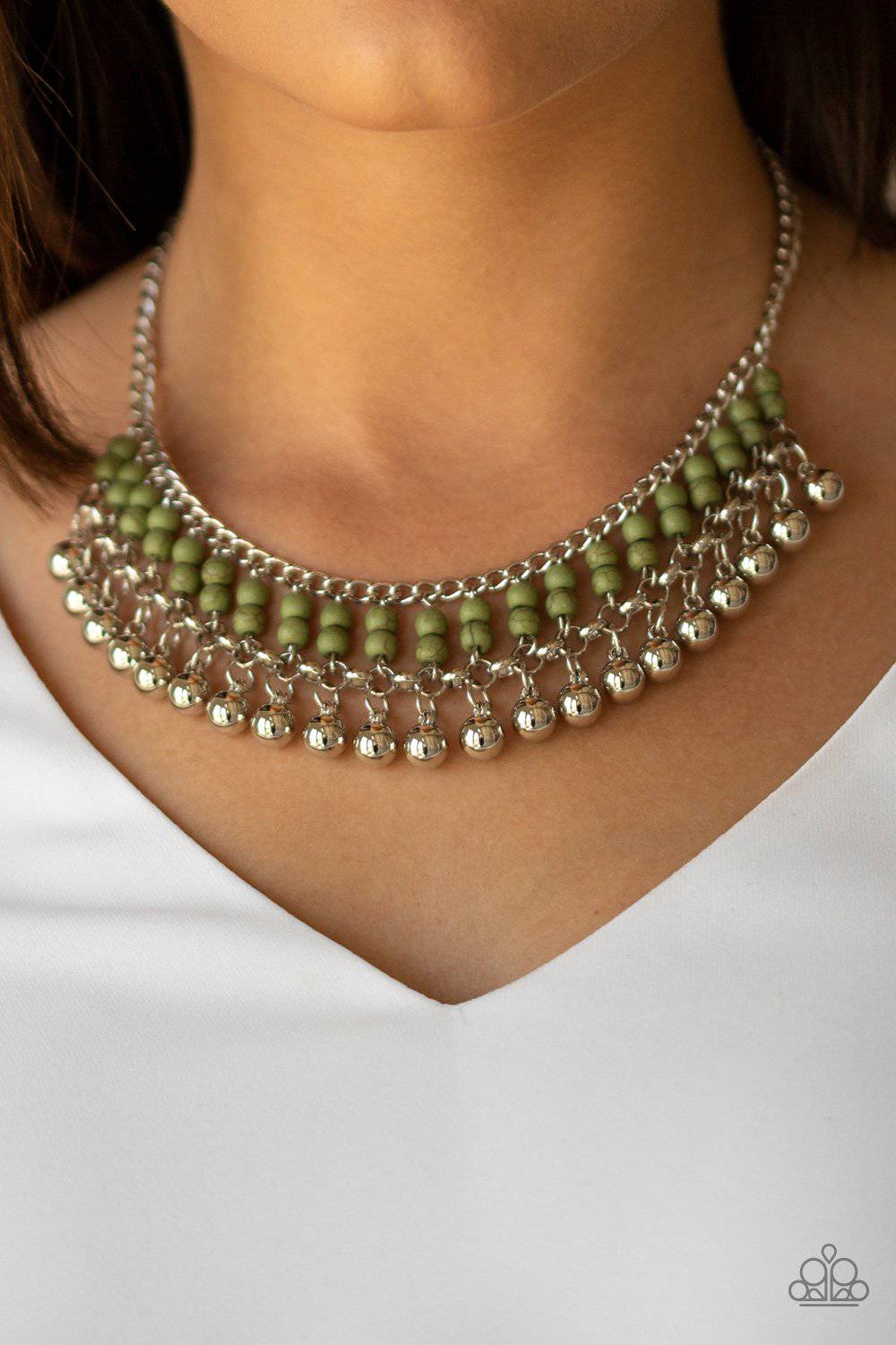 Beaded Bliss - Green Stone Beads Necklace - Paparazzi Accessories - GlaMarous Titi Jewels