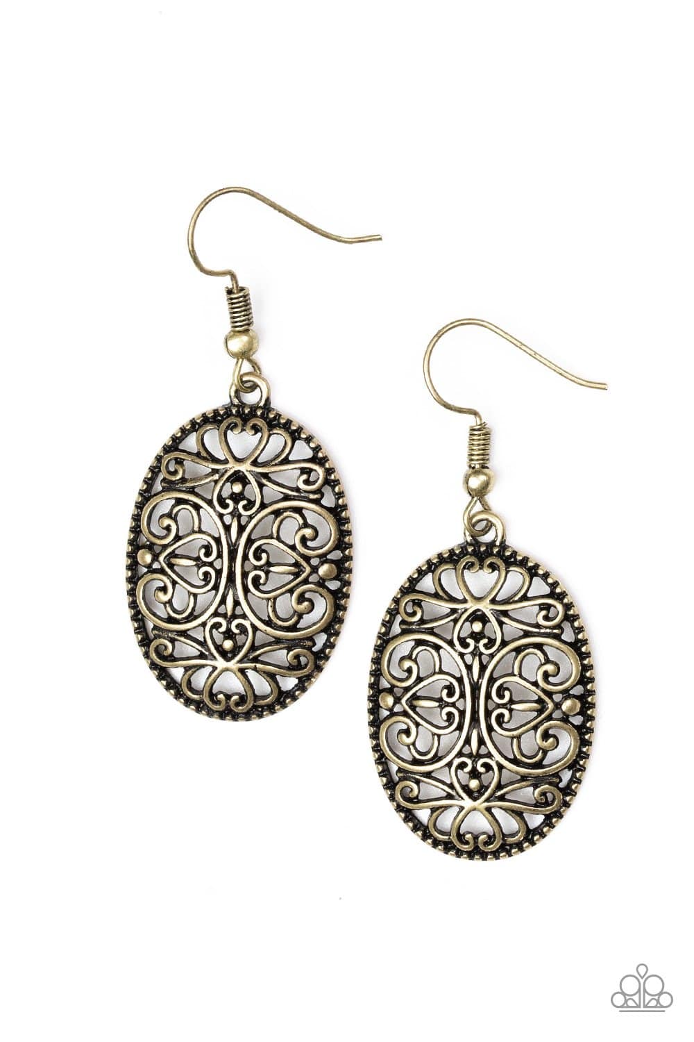 Wistfully Whimsical Brass Earrings - Paparazzi Accessories - GlaMarous Titi Jewels