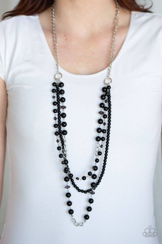 New York City Chic - Black Bead Necklace - Paparazzi Accessories - GlaMarous Titi Jewels