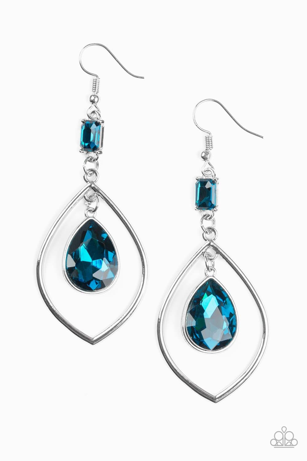 Priceless - Blue Gem Earrings - Paparazzi Accessories - GlaMarous Titi Jewels