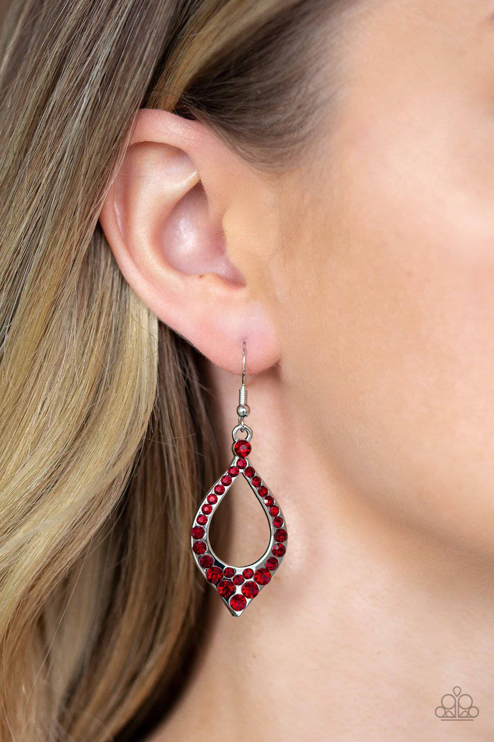 Finest First Lady - Red Earrings- Paparazzi Accessories - GlaMarous Titi Jewels