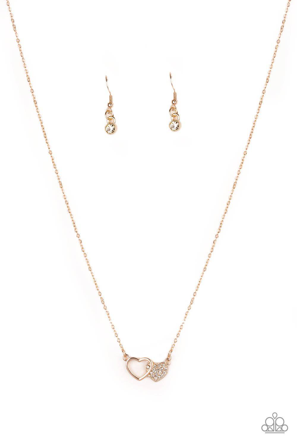Charming Couple - Rose Gold Necklace - Paparazzi Accessories - GlaMarous Titi Jewels