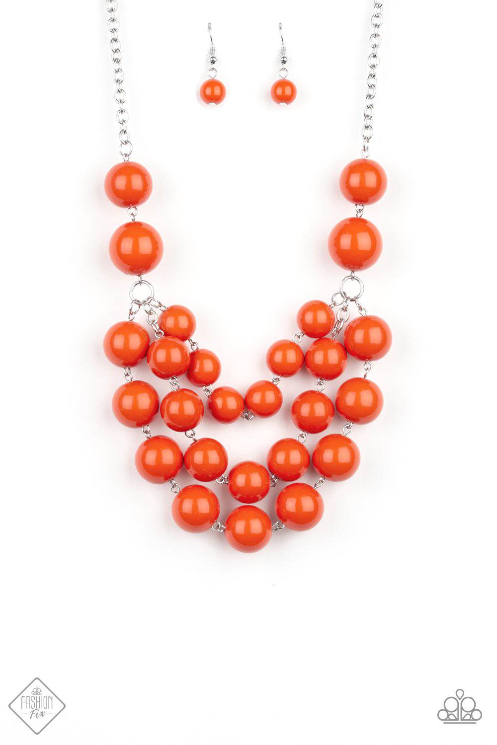 Miss Pop-YOU-larity - Orange Bubbly Bead Necklace - Paparazzi Accessories - GlaMarous Titi Jewels