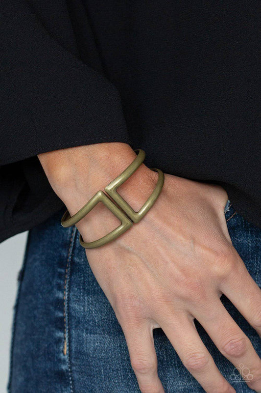 Geo Glam Brass Bracelet - Paparazzi Accessories - GlaMarous Titi Jewels
