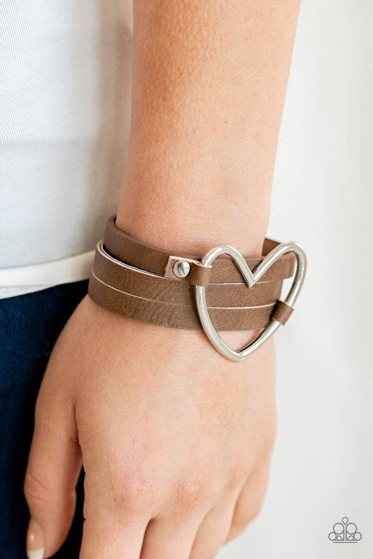 One Love, One Heart Brown Bracelet - Paparazzi Accessories - GlaMarous Titi Jewels