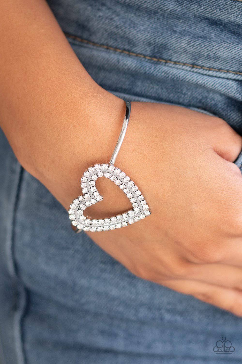 Heart Opener White Bracelet - Paparazzi Accessories - GlaMarous Titi Jewels