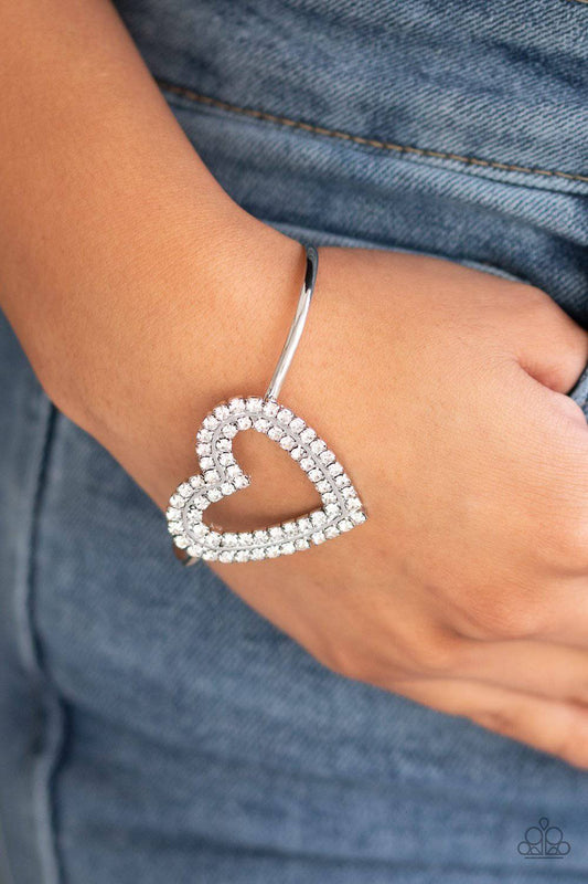 Heart Opener White Bracelet - Paparazzi Accessories - GlaMarous Titi Jewels
