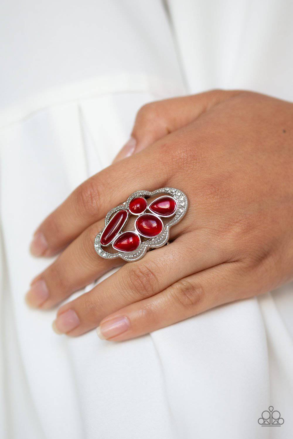 Cherished Collection - Red Cat's Eye Ring - Paparazzi Accessories - GlaMarous Titi Jewels