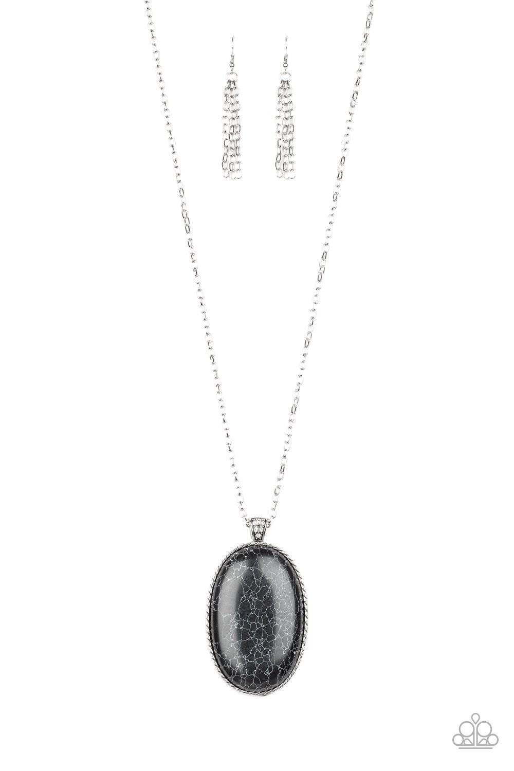 Paparazzi black hot sale stone necklace