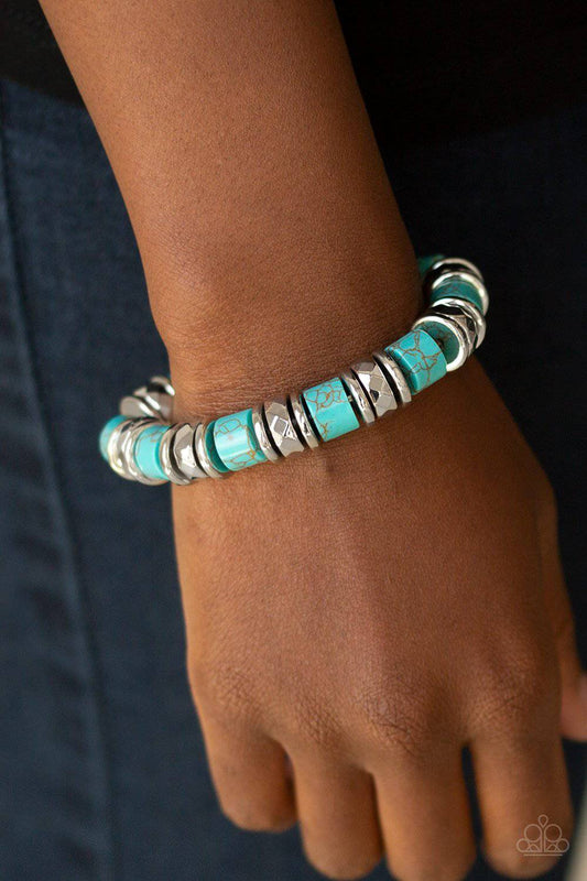 Sonoran Stonehenge - Turquoise Blue Bracelet - Paparazzi Accessories - GlaMarous Titi Jewels