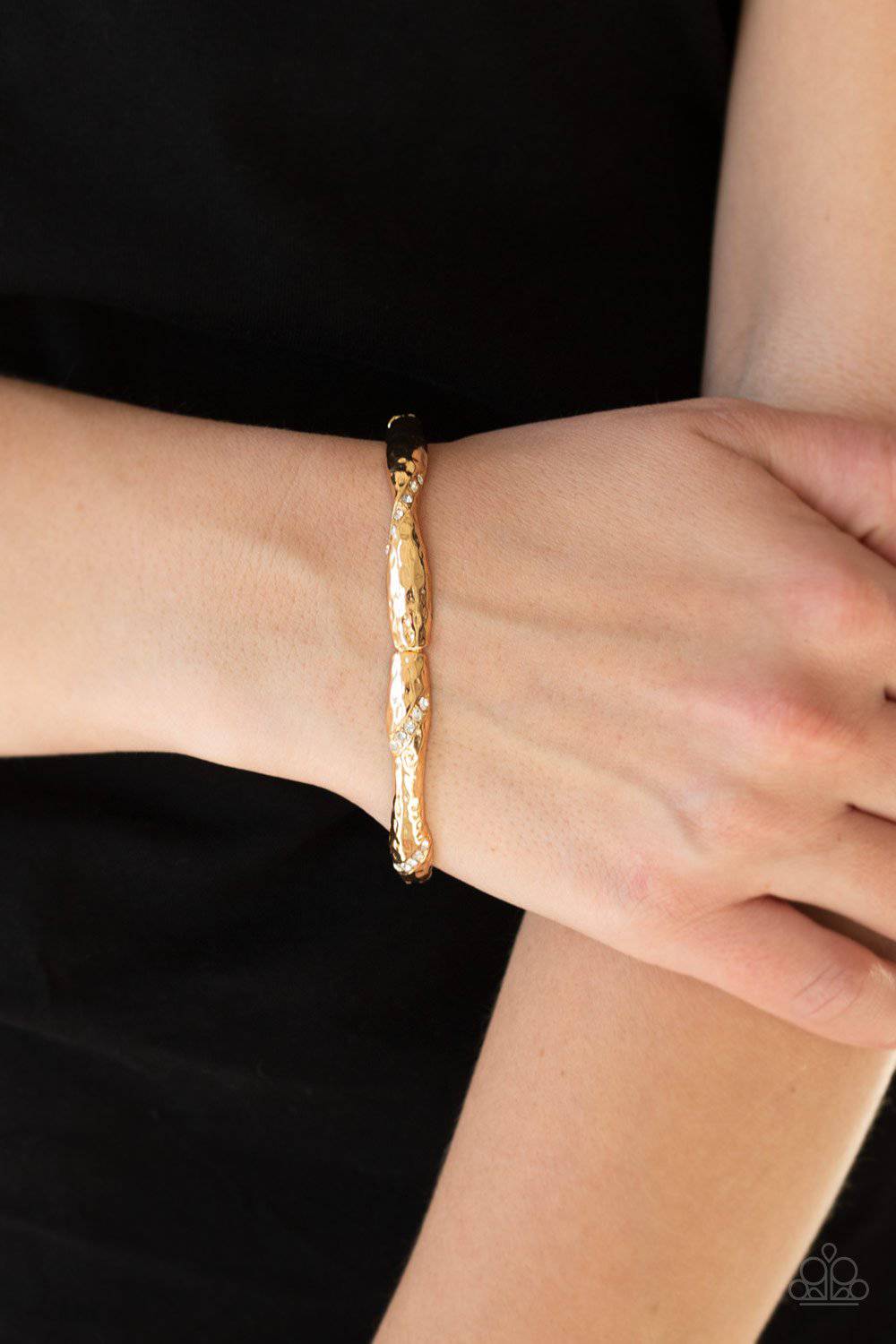 Watch Out For Ice Gold Bracelet - Paparazzi Accessories - GlaMarous Titi Jewels