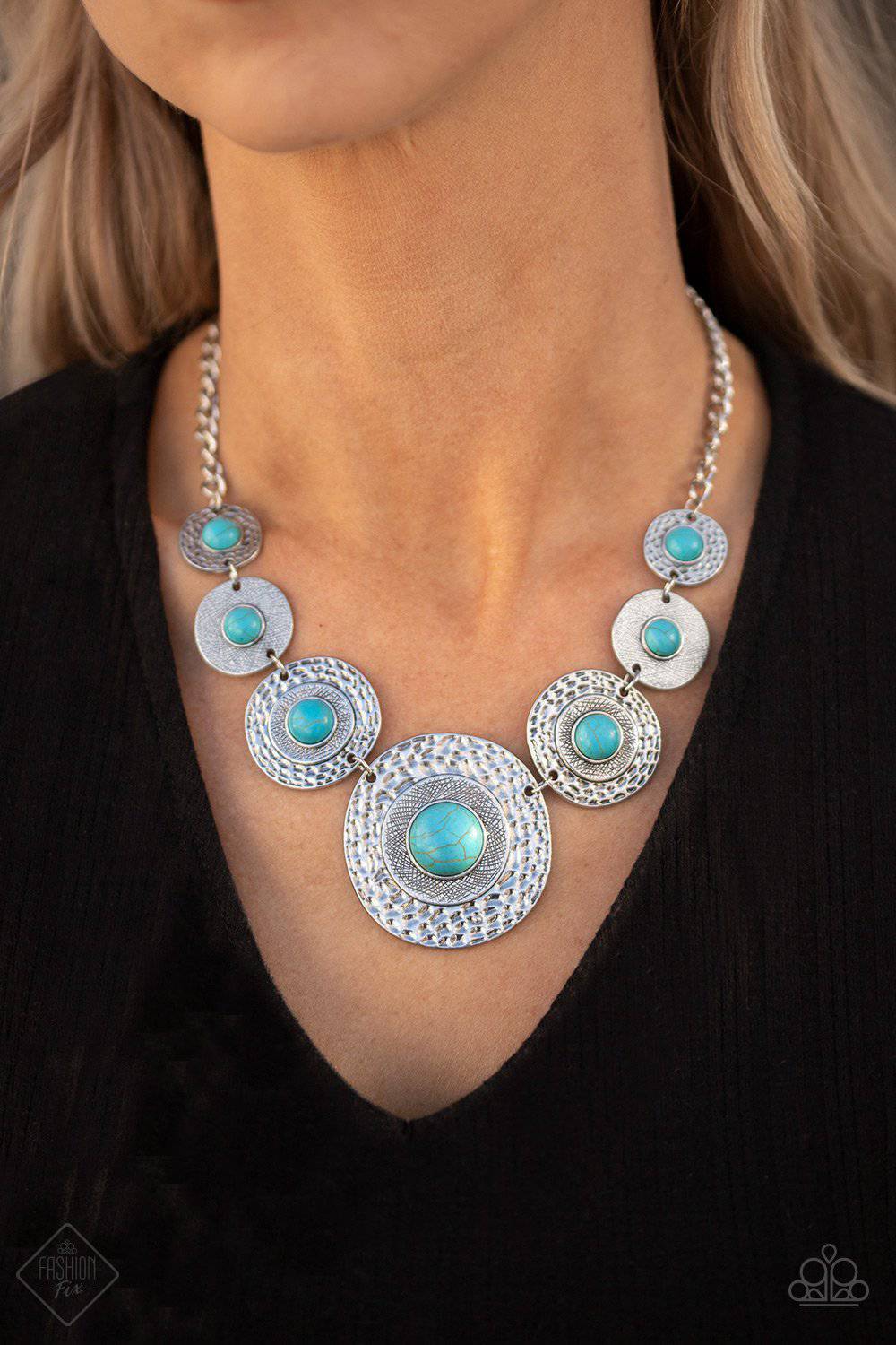 Tiger Trap Blue Necklace - January 2020 Fashion Fix - Paparazzi Accessories - GlaMarous Titi Jewels
