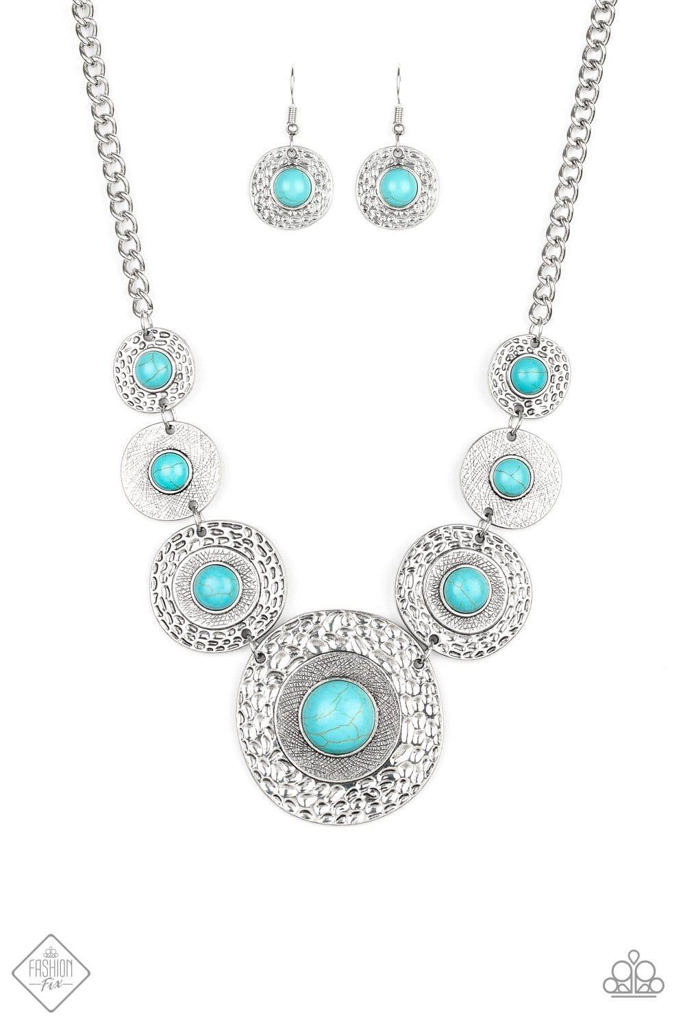 Tiger Trap Blue Necklace - January 2020 Fashion Fix - Paparazzi Accessories - GlaMarous Titi Jewels