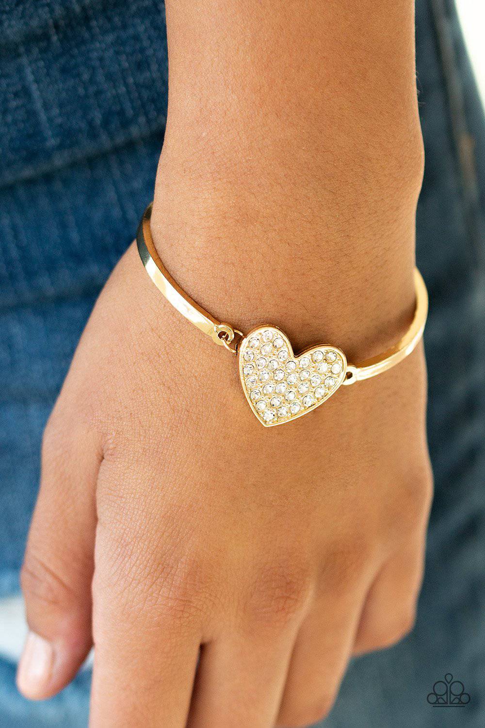 Heart-Stopping Shimmer Gold Necklace - Paparazzi Accessories - GlaMarous Titi Jewels