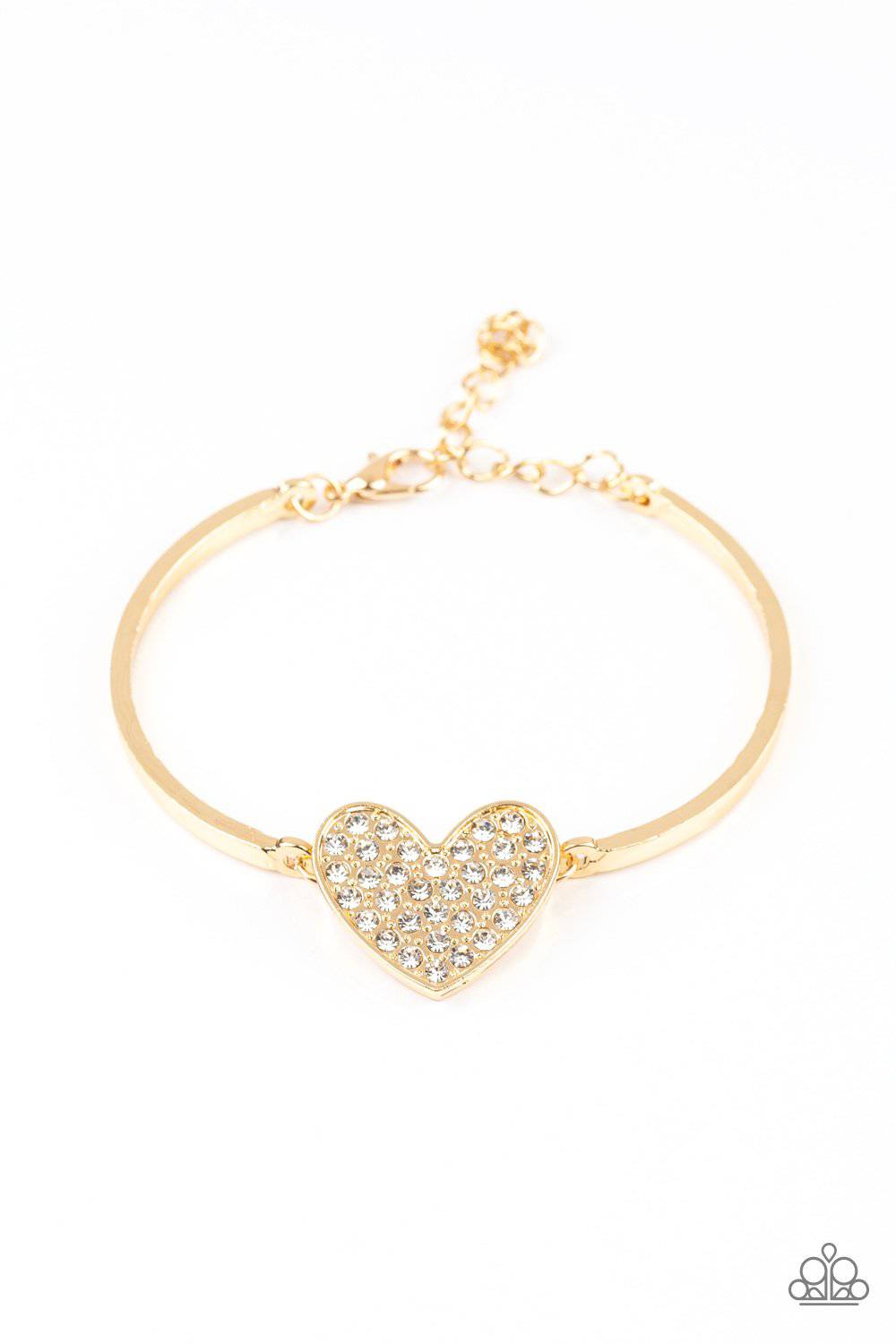 Heart-Stopping Shimmer Gold Necklace - Paparazzi Accessories - GlaMarous Titi Jewels