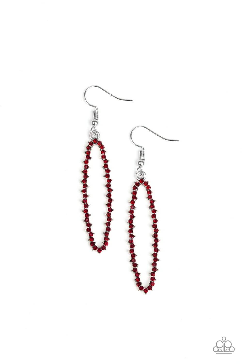 A Little GLOW-mance - Red Rhinestone Earrings - Paparazzi Accessories - GlaMarous Titi Jewels
