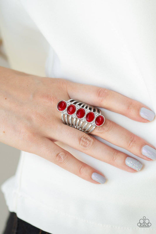 BLING Your Heart Out - Red Cat's Eye Ring - Paparazzi Accessories - GlaMarous Titi Jewels