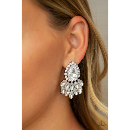 A Breath of Fresh HEIR - Black Rhinestone Earrings - Paparazzi Accessories - GlaMarous Titi Jewels