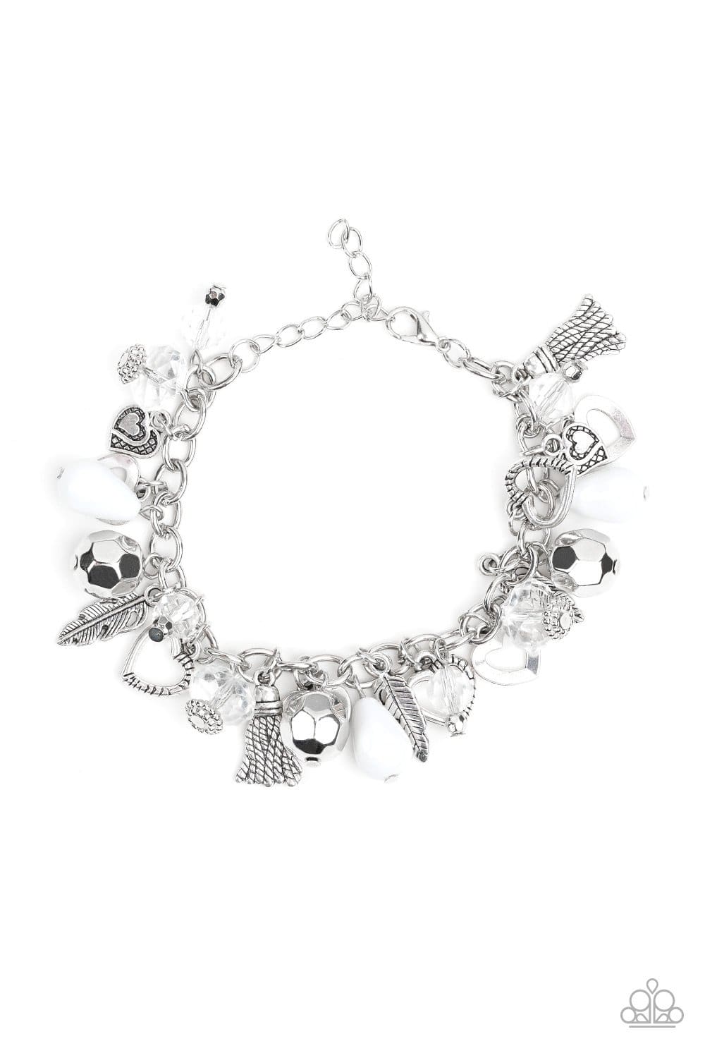 Charmingly Romantic White Bracelet - Paparazzi Accessories - GlaMarous Titi Jewels