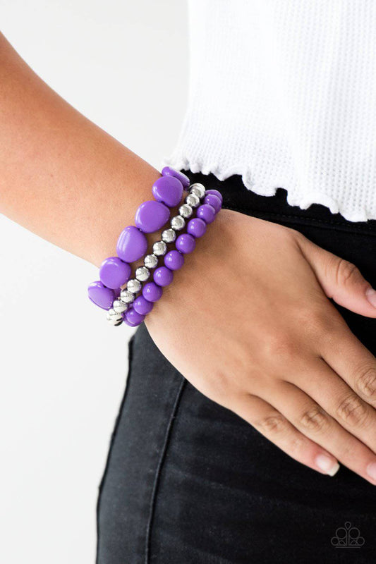 Color Venture Purple Bracelets - Paparazzi Accessories - GlaMarous Titi Jewels