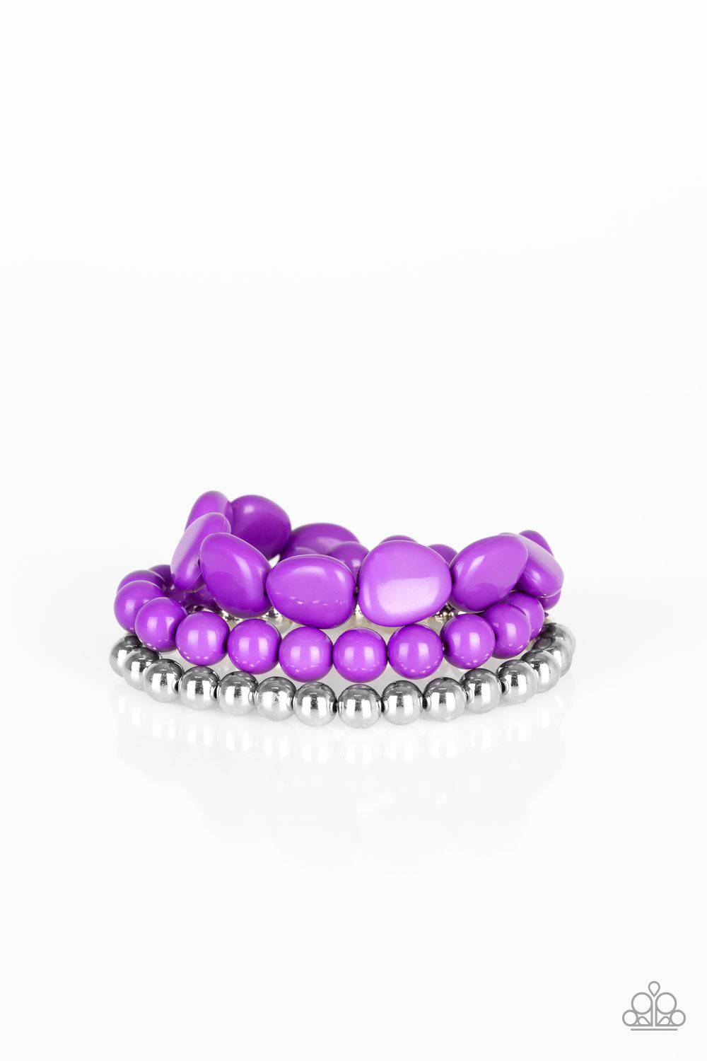 Color Venture Purple Bracelets - Paparazzi Accessories - GlaMarous Titi Jewels