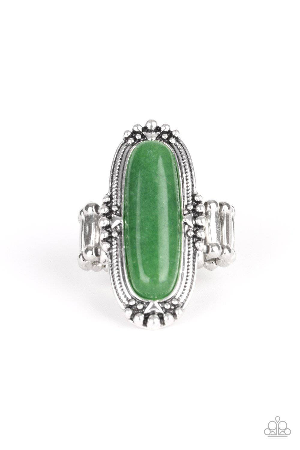 Desert Tranquility Green Ring - Paparazzi Accessories - GlaMarous Titi Jewels