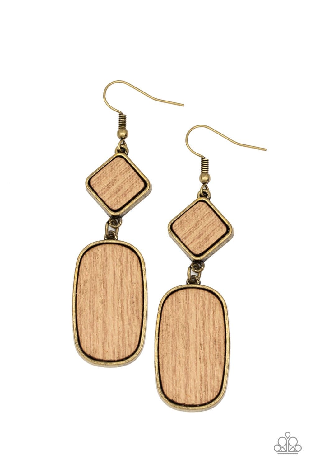 You WOOD Be So Lucky - Brass Earrings - Paparazzi Accessories - GlaMarous Titi Jewels